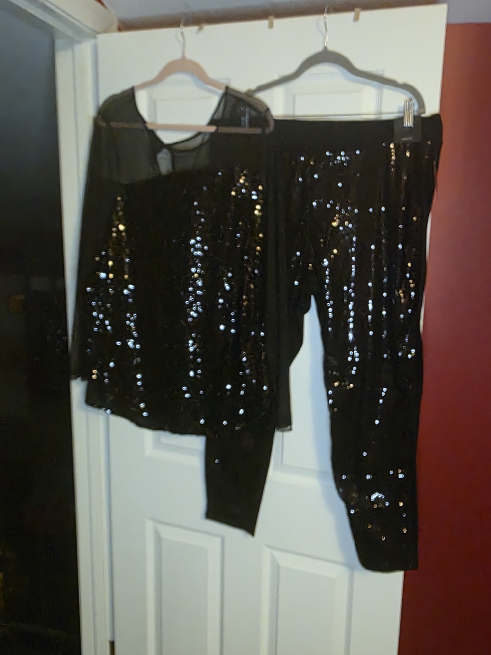 torrid Black Mesh & Sequin 2-piece Pants and Tunic Top